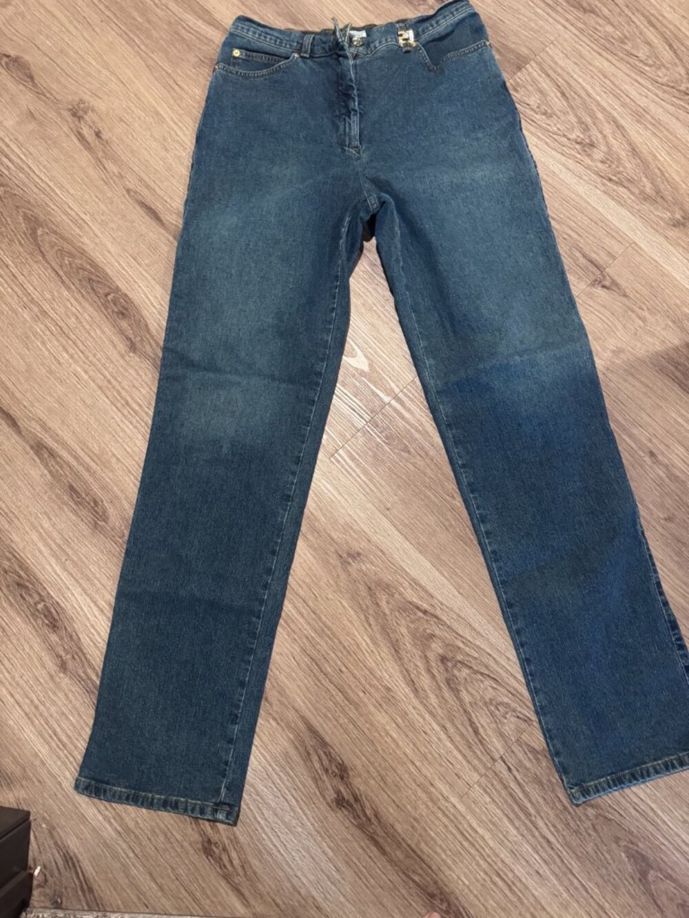 St. John Sport By Marie Gray Womens 10 Wide Straight Leg High Rise Denim Jeans